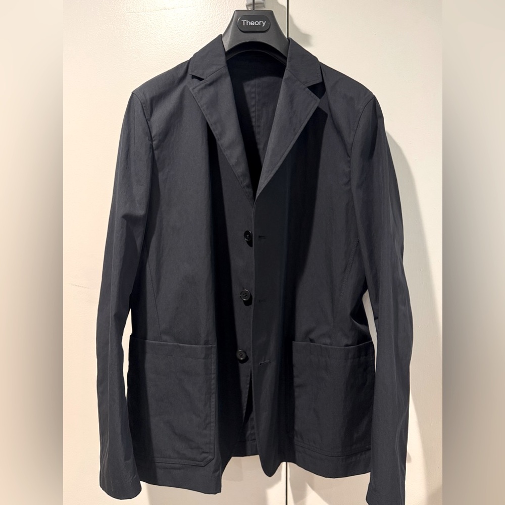 Theory Clinton Combat Gab Cotton-blend Blazer in Basalt, 40